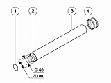 Protherm Соосная труба, 60/100мм, длина 0,2м / T1D-200 (3946)