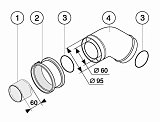 Protherm Коаксиальный уголок 45, 60/100мм / K11D (2840)